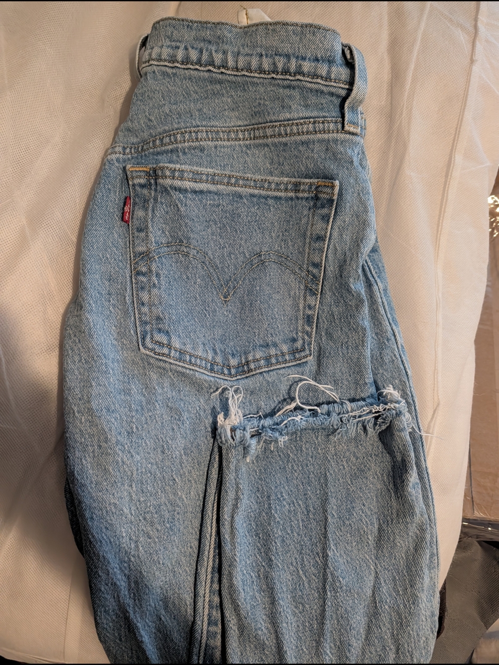 Levi's Light Blue Distressed High-Rise Jeans